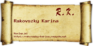 Rakovszky Karina névjegykártya